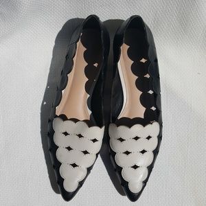 Rachel Zoe Audrey black white point toe flats 8